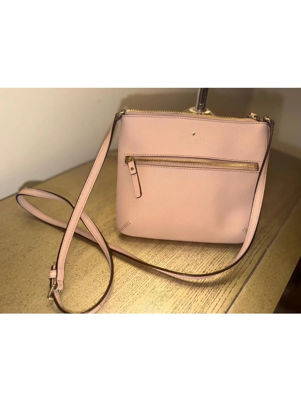 kate spade Pale Pink Saffiano Crossbody with Gold Hardware